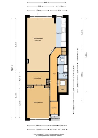 Floorplan - Keucheniusstraat 25B, 3038 SK Rotterdam